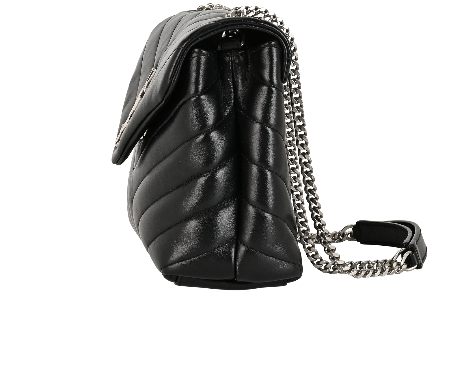 Small Loulou, &pound;1,200, Handbags, Black, Leather, Bottom view
